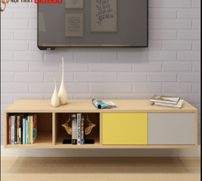 KỆ TIVI GẮN TƯỜNG CHO PHÒNG NGỦ QN08