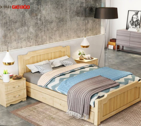 GIƯỜNG NGỦ GIA ĐÌNH BẰNG GỖ PHUN SƠN HIỆN ĐẠI GB-9060