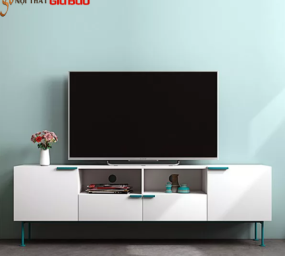 KỆ TIVI GIA ĐÌNH GỖ CÔNG NGHIỆP CHÂN SẮT QN07
