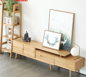 KỆ TIVI GỖ SỒI TỰ NHIÊN THIẾT KẾ THÔNG MINH QN05