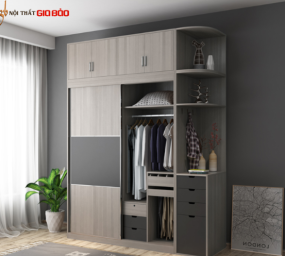 MẪU TỦ ĐỰNG QUẦN ÁO GỖ CÔNG NGHIỆP MFC QA05