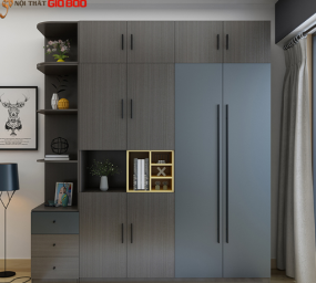MẪU TỦ QUẦN ÁO GỖ CÔNG NGHIỆP ĐẸP QA08