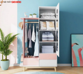 TỦ GỖ ĐỰNG QUẦN ÁO GIA ĐÌNH THIẾT KẾ ĐẸP HIỆN ĐẠI GB-5763