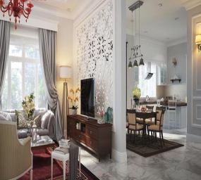 VÁCH NGĂN GỖ HOA VĂN HIỆN ĐẠI GHO-535
