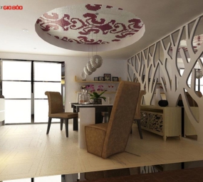 VÁCH NGĂN GỖ PHÒNG BẾP ĐẸP GHO-548