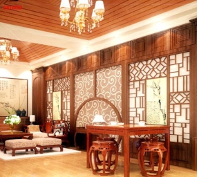 VÁCH GỖ HOA VĂN TRANG TRÍ HIỆN ĐẠI GHO-502