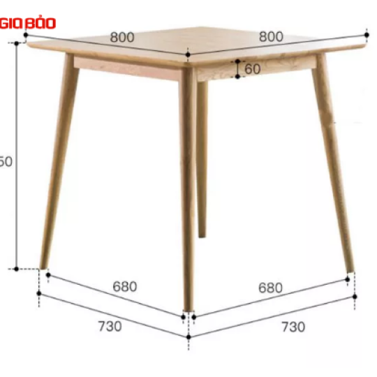 BÀN ĂN GIA ĐÌNH NHỎ GỌN GỖ SỒI TỰ NHIÊN GB-4645