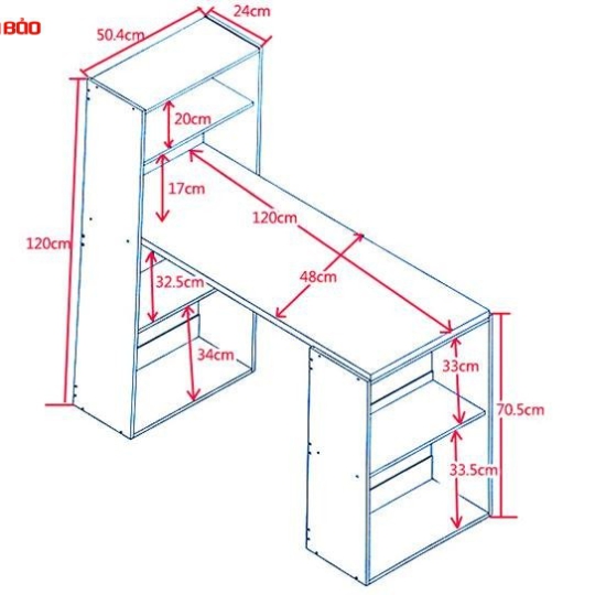 BÀN HỌC CÓ GIÁ SÁCH ĐẸP BH-03