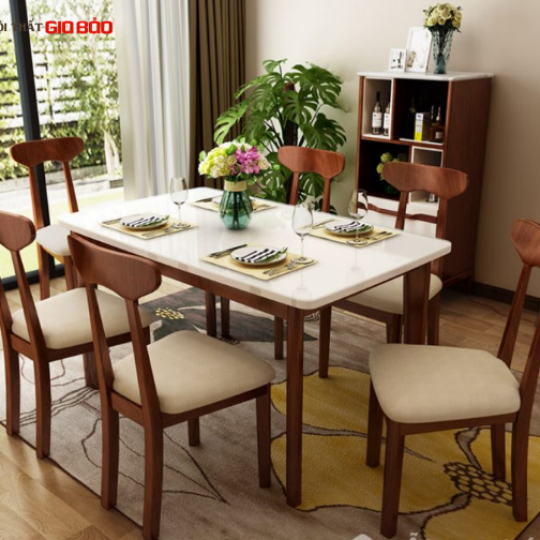 BÀN ĂN GIA ĐÌNH BẰNG GỖ PHONG CÁCH THANH LỊCH GB-4734