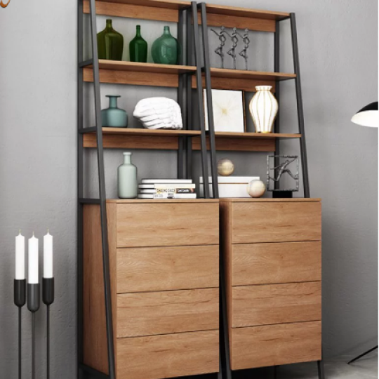 GIÁ ĐỰNG SÁCH GIA ĐÌNH GỖ CÔNG NGHIỆP ĐẸP HIỆN ĐẠI GB-2178