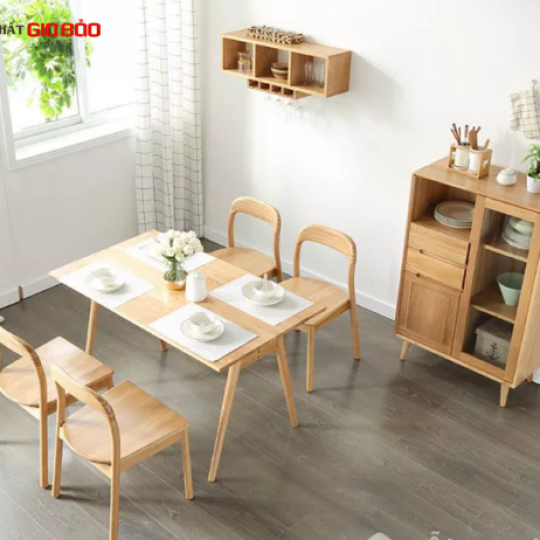 BÀN ĂN GIA ĐÌNH ĐẸP BẰNG GỖ SỒI TỰ NHIÊN GB-4646