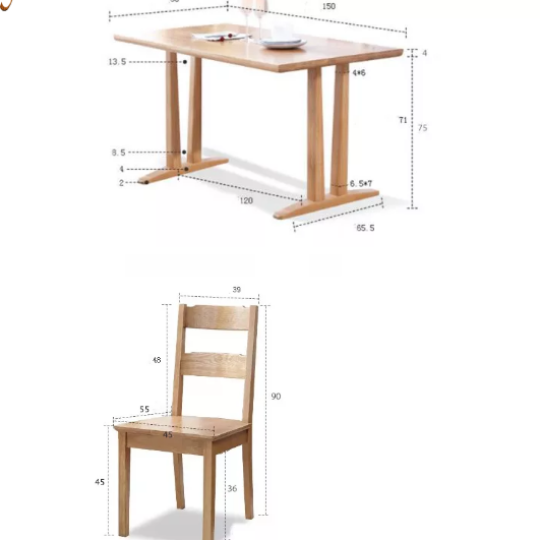 BÀN ĂN GIA ĐÌNH HÌNH CHỮ NHẬT HIỆN ĐẠI GB-4648