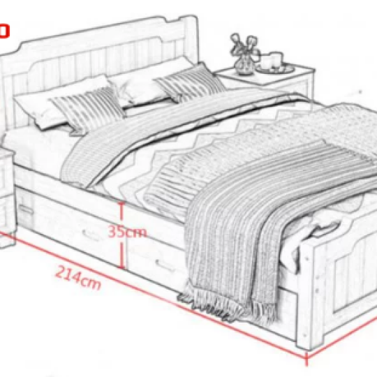 GIƯỜNG NGỦ GIA ĐÌNH BẰNG GỖ PHUN SƠN HIỆN ĐẠI GB-9060