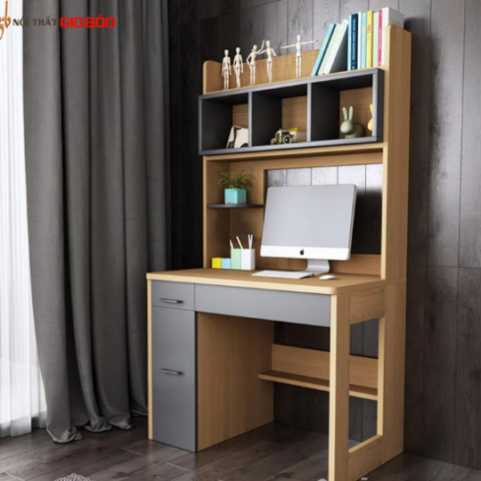 BÀN HỌC LIỀN GIÁ SÁCH GỖ CÔNG NGHIỆP ĐẸP HIỆN ĐẠI GBH-4838