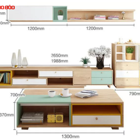 KỆ TIVI PHÒNG KHÁCH GỖ CÔNG NGHIỆP THIẾT KẾ ẤN TƯỢNG GBK-17