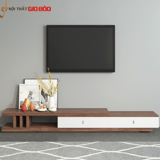 KỆ TIVI GỖ CÔNG NGHIỆP DÁNG THẤP CHO PHÒNG NGỦ QN13