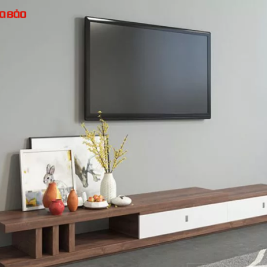 KỆ TIVI GỖ CÔNG NGHIỆP DÁNG THẤP CHO PHÒNG NGỦ QN13