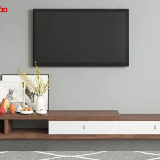 KỆ TIVI GỖ CÔNG NGHIỆP DÁNG THẤP CHO PHÒNG NGỦ QN13