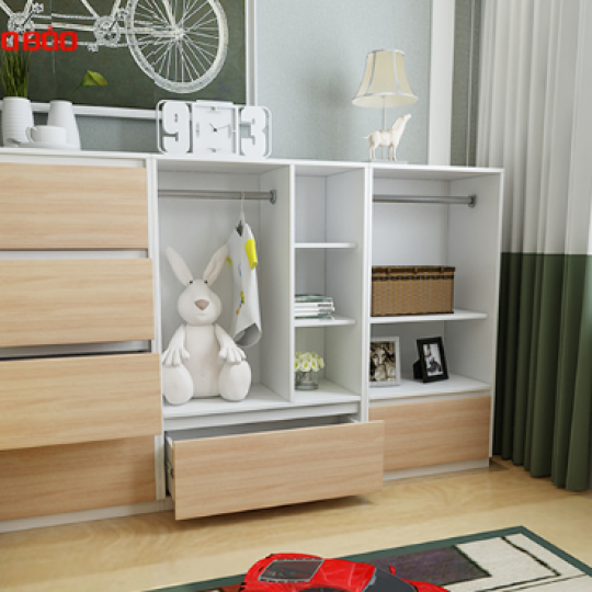 MẪU TỦ QUẦN ÁO TRẺ EM BẰNG GỖ CÔNG NGHIỆP QA07
