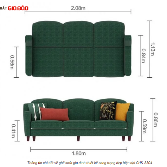 GHẾ SOFA GIA ĐÌNH THIẾT KẾ SANG TRỌNG ĐẸP HIỆN ĐẠI GB-8304
