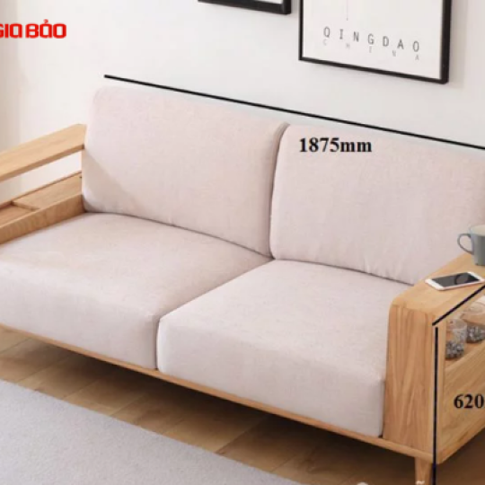 GHẾ SOFA GỖ TỰ NHIÊN THIẾT KẾ ĐẸP HIỆN ĐẠI GB-8302