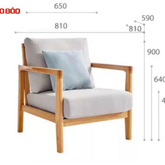 GHẾ SOFA PHÒNG KHÁCH BỌC NỈ GỖ TỰ NHIÊN GB-8295