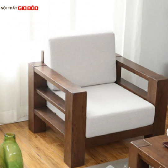MẪU GHẾ SOFA ĐƠN KHUNG GỖ TỰ NHIÊN GB-812