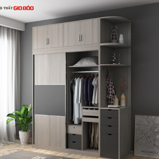 MẪU TỦ ĐỰNG QUẦN ÁO GỖ CÔNG NGHIỆP MFC QA05