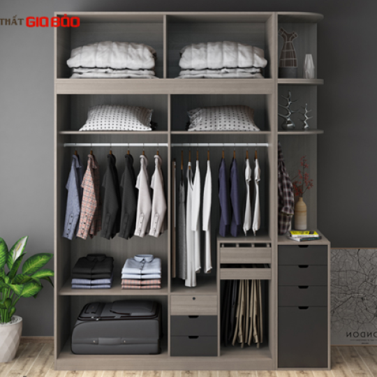 MẪU TỦ ĐỰNG QUẦN ÁO GỖ CÔNG NGHIỆP MFC QA05