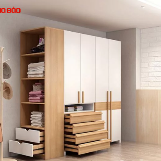 TỦ ĐỰNG QUẦN ÁO GIA ĐÌNH GỖ CÔNG NGHIỆP HIỆN ĐẠI GB-5691