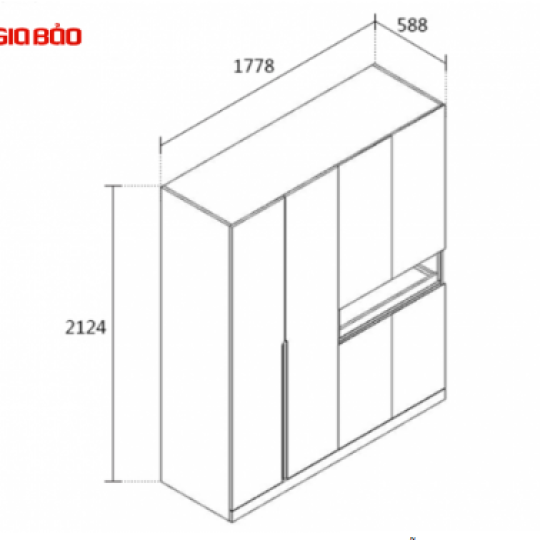 TỦ ĐỰNG QUẦN ÁO GỖ CÔNG NGHIỆP HIỆN ĐẠI GB-5575
