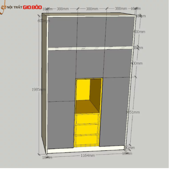 TỦ ĐỰNG QUẦN ÁO THIẾT KẾ ĐẸP KIỂU DÁNG NHỎ GỌN GB-5576