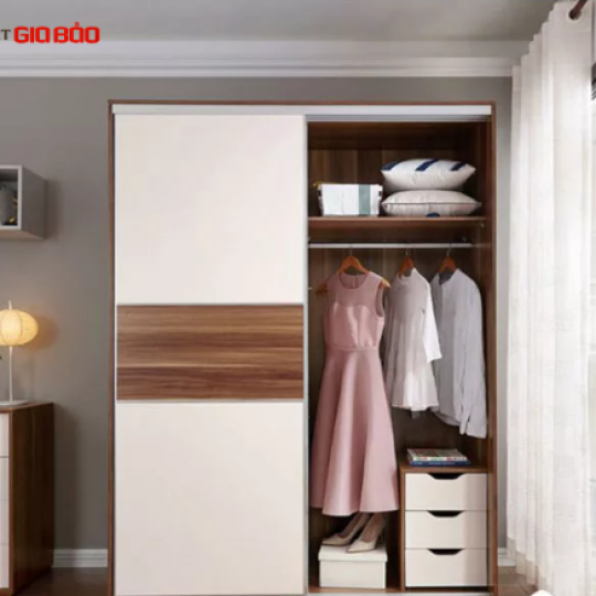 TỦ QUẦN ÁO CỬA LÙA PHONG CÁCH THIẾT KẾ THANH LỊCH GB-5476