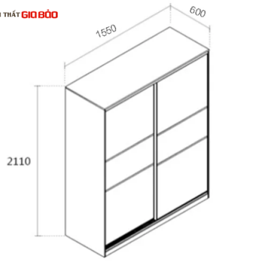 TỦ QUẦN ÁO CỬA LÙA PHONG CÁCH THIẾT KẾ THANH LỊCH GB-5476