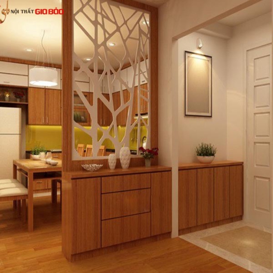 VÁCH NGĂN GỖ PHÒNG KHÁCH VÀ BẾP ĐẸP GHO-515