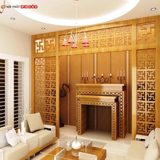 VÁCH NGĂN GỖ PHÒNG THỜ ĐẸP GHO-513