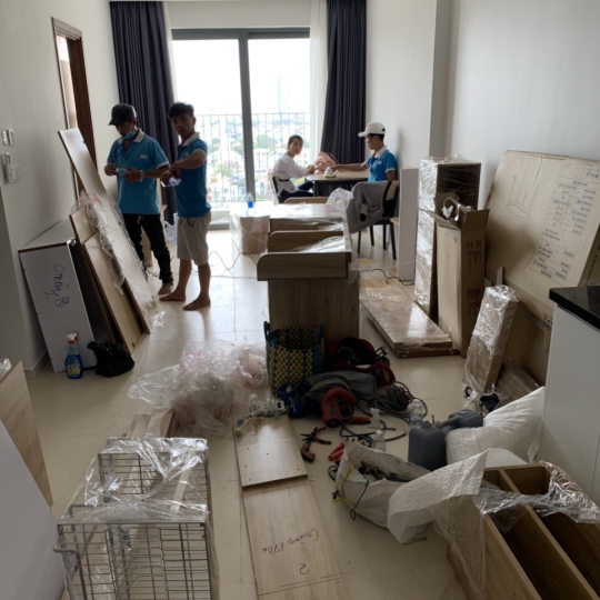 Hình ảnh thi công nội thất phòng khách