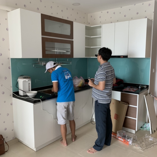 Hình ảnh thi công nội thất phòng bếp