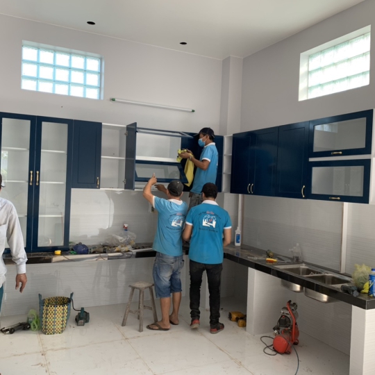 Hình ảnh thi công nội thất phòng bếp