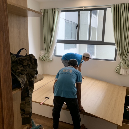 Hình ảnh thi công nội thất phòng ngủ