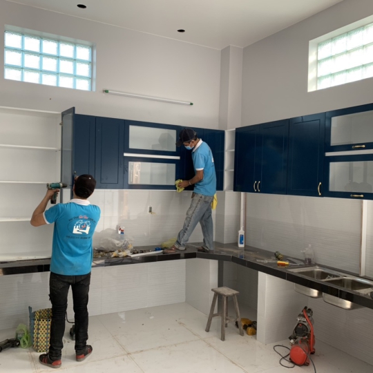 Hình ảnh thi công nội thất phòng bếp