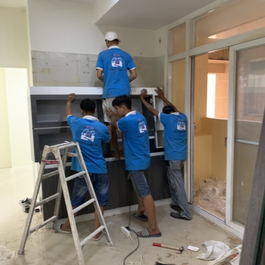Hình ảnh thi công nội thất phòng khách