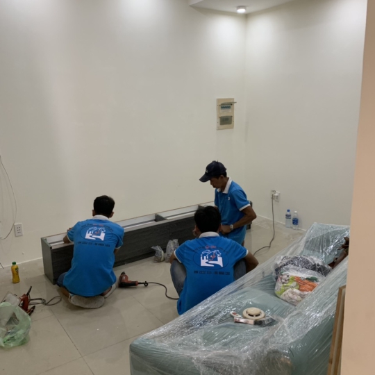 Hình ảnh thi công nội thất phòng khách