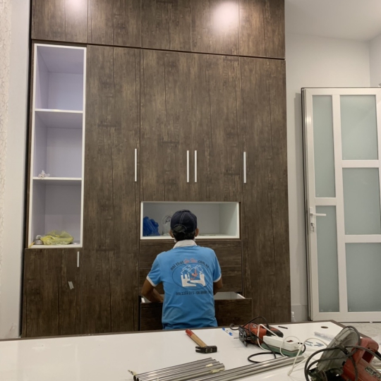 Hình ảnh thi công nội thất phòng ngủ