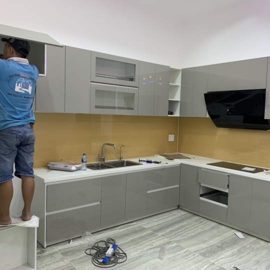 Hình ảnh thi công nội thất phòng bếp