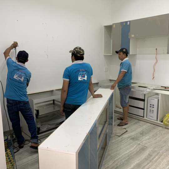 Hình ảnh thi công nội thất phòng bếp