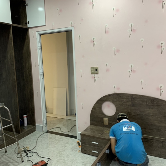 Hình ảnh thi công nội thất phòng ngủ