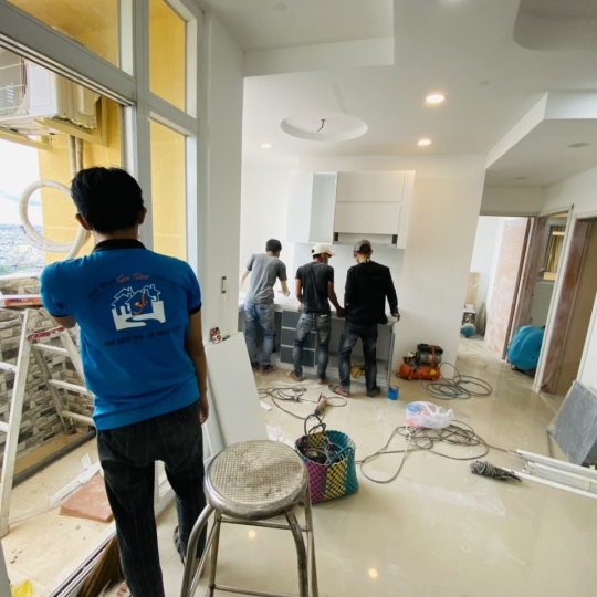 Hình ảnh thi công nội thất phòng bếp
