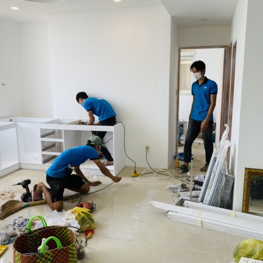 Hình ảnh thi công nội thất phòng bếp