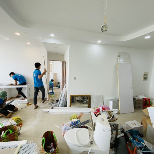 Hình ảnh thi công nội thất phòng bếp